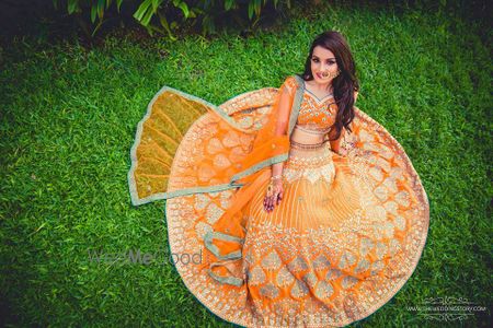 Photo of Orange gota lehenga for mehendi