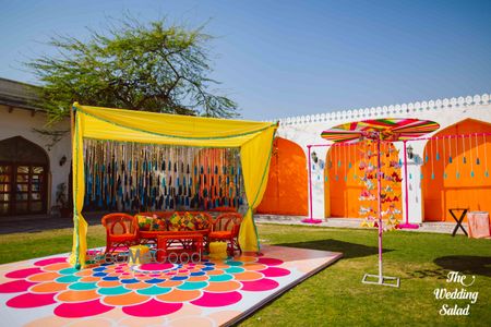 Photo of Bright and vibrant mehendi decor