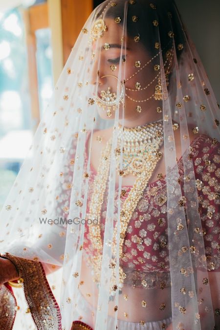 Photo of Sunning bride in veil shot