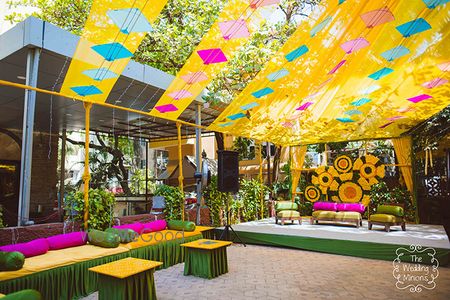 Photo of Bright and colorful mehendi decor