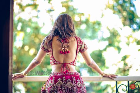 Photo of Sexy bridal blouse in red with tassels