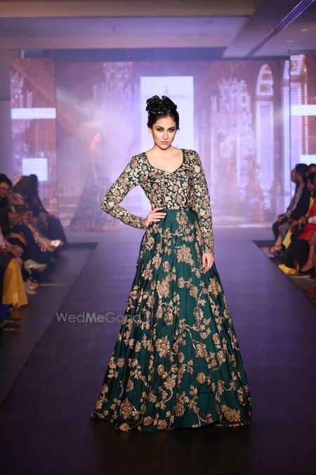 Photo of emerald green anarkali