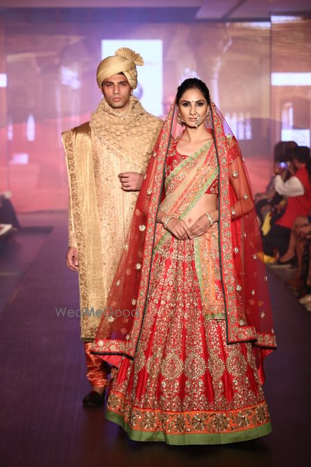 Photo of red bridal lehenga