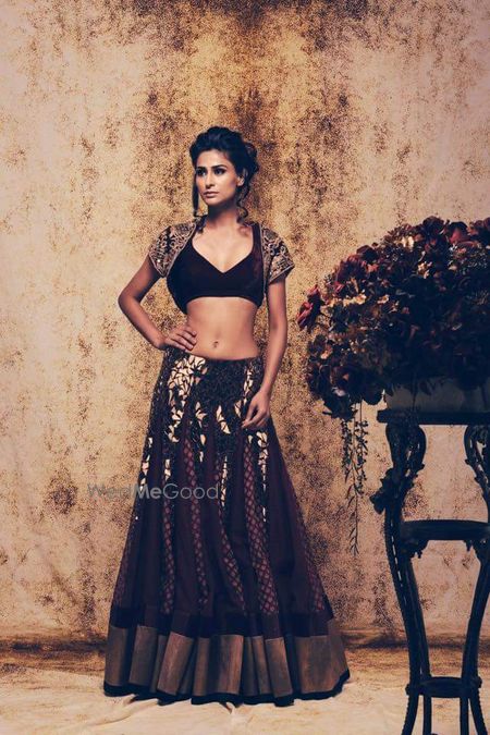 Photo of wine color lehenga