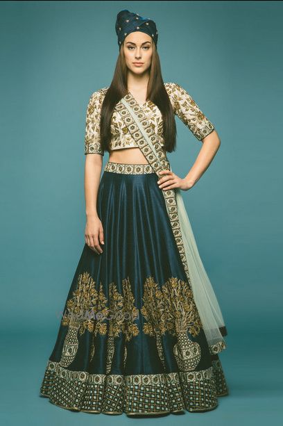 Photo of navy blue lehenga