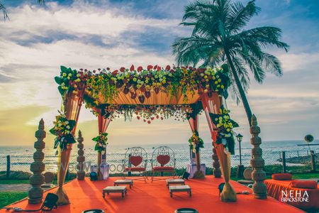 Photo of Beautiful beach side floral mandap decor