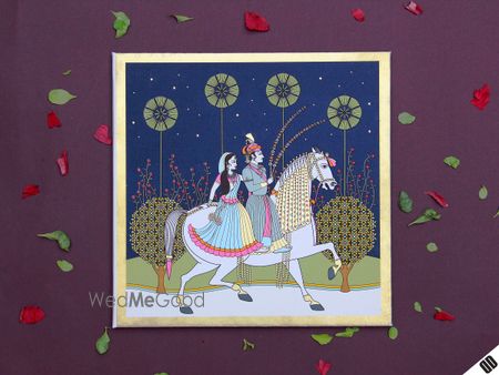 Photo of blue wedding card