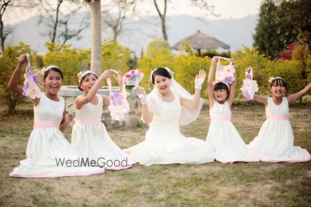 Photo of Cute bride with bridesmaids shot