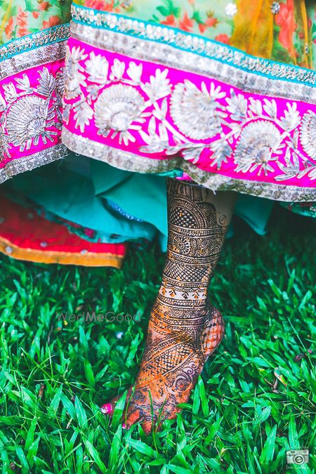 Bright Pink Mehndi Designs Photo