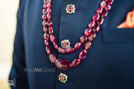 Photo of Groom necklace with embellished buttons