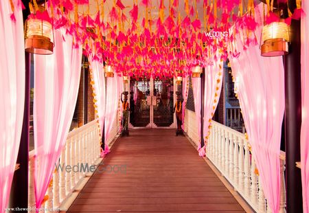 Photo of light pink curtains