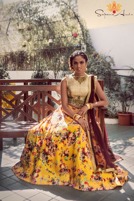 Photo of floral print lehenga