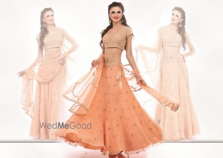 Photo of peach light lehenga