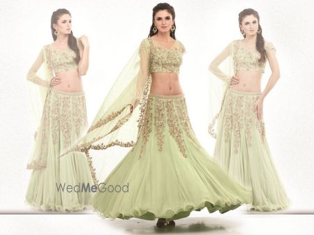 Photo of pista green lehenga