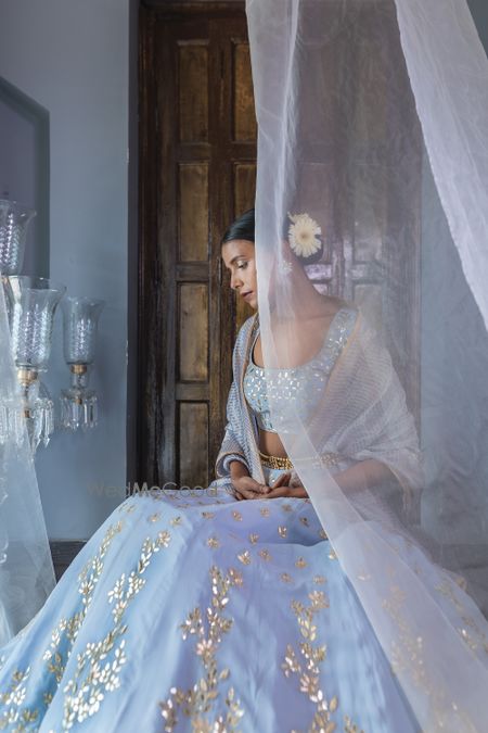 Photo of Ice blue gota patti sangeet lehenga