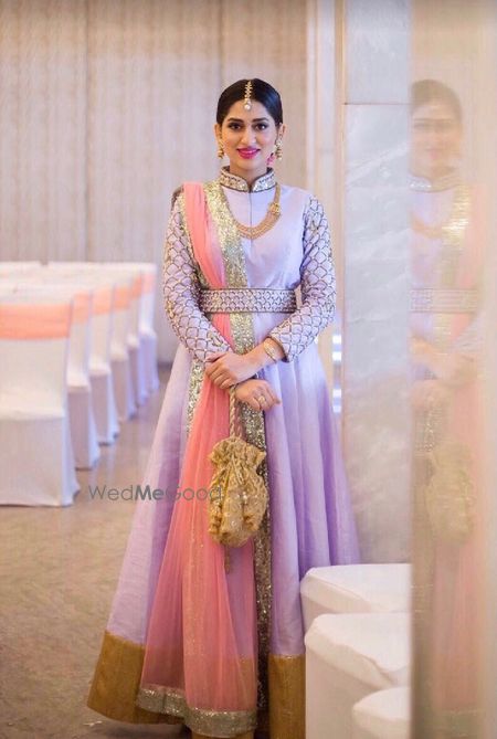 Photo of Lavender Anarkali for sangeet or engagement