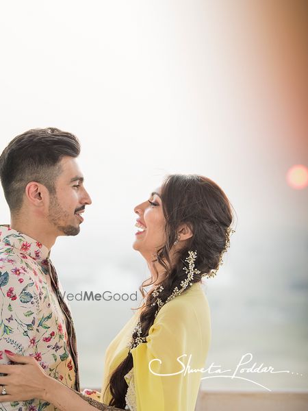 Photo of Side braid with accessory for mehendi or engagement