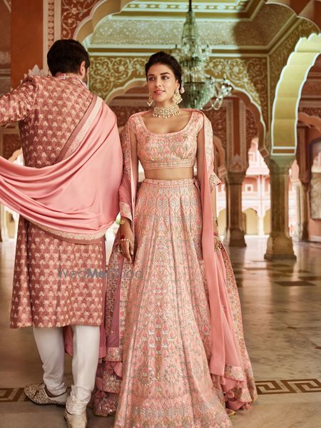 Photo of Pastel pink bridal lehenga by Anita Dongre