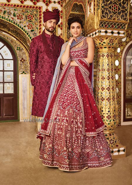 Photo of Deep red Anita dongre bridal lehenga