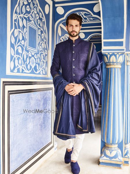 Photo of Blue Anita Dongre sherwani