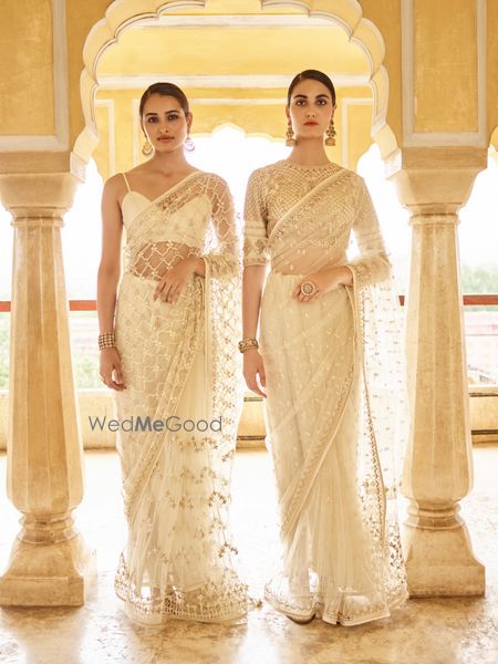 Photo of Anita Dongre off white sarees