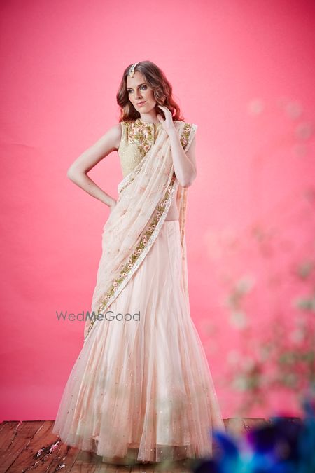 Photo of tiered saree