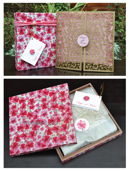 Photo of wedding card with box