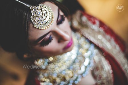 Photo of Polki bridal maangtikka close up