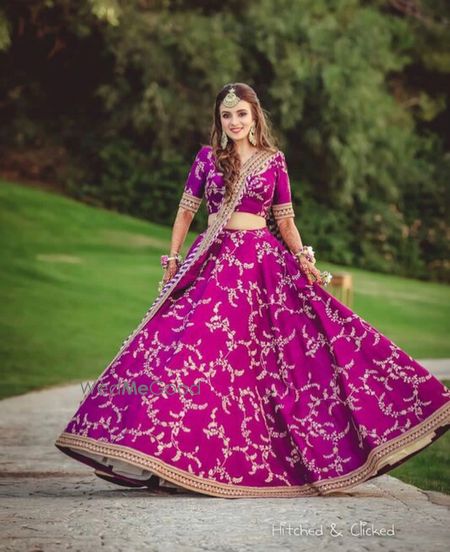 Photo of Purple aubergine mehendi lehenga Sabyasachi