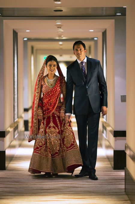 Photo of red bridal lehenga