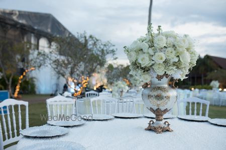 Light Blue Wedding Decor Photo table centerpieces