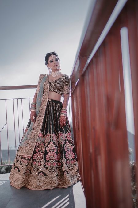 Photo of Offbeat teal sabyasachi bridal lehenga