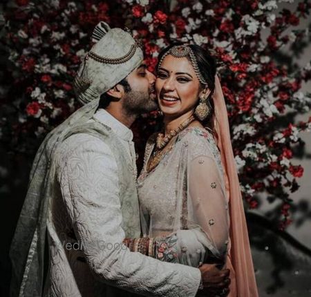 Photo of Cute couple portrait at their wedding!