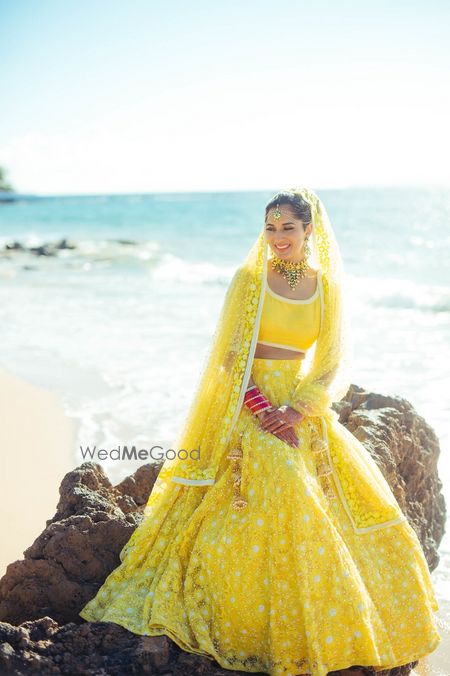 Photo of Offbeat bridal colour lehenga yellow