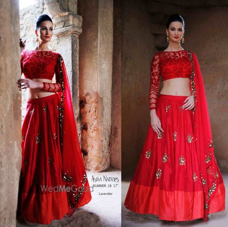 Photo of Red Lightweight Bridal Lehenga by Astha Narang