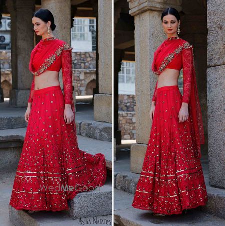 Photo of Modern Red Bridal Lehenga