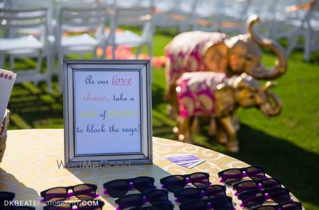 Photo of sunglasses kept on a sunny day for guests to take shade