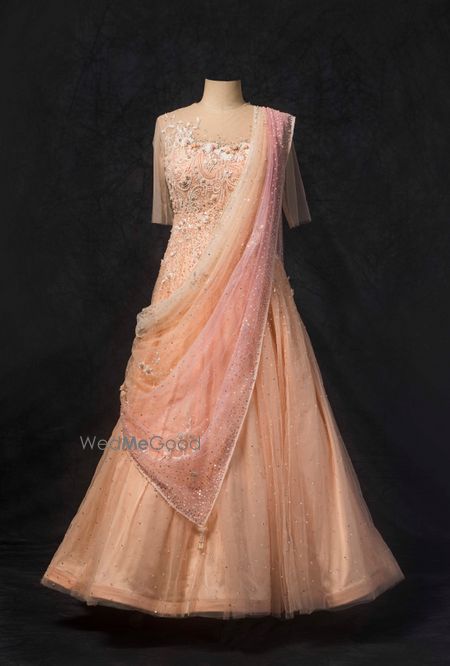 Photo of Peach embroidered gown