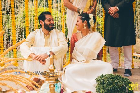 Photo of Couple Looking at Each Other Shot