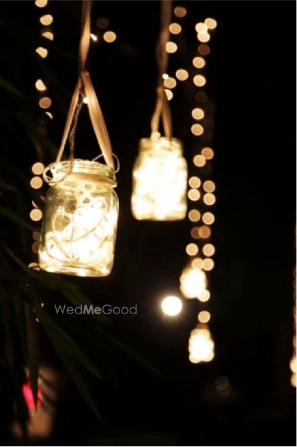 Photo of Hanging Mason Jars Decor with Fairy Lights