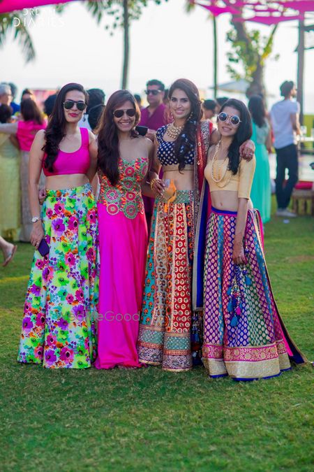 Photo of Multicolored lehengas for mehendi