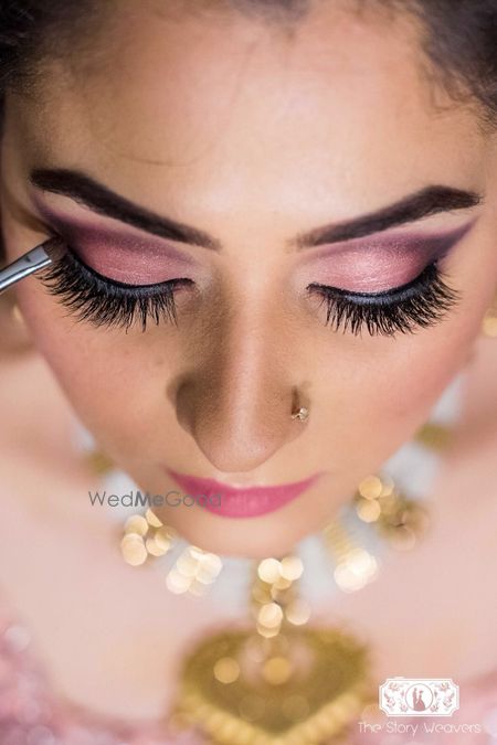 Photo of Light pink smokey eye makeup for engagement