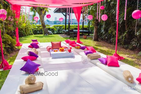 Photo of Pink and Purple Themed Mehendi Decor