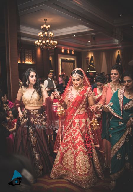 Photo of Bride Entrance with Bridesmaids