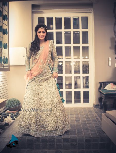 Photo of Champagne Gold Sequin Lehenga for Sangeet