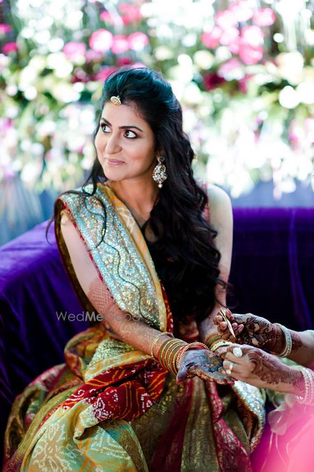 Photo of Bride Wearing Turquoise Lehenga