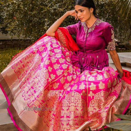 Photo of jayanti reddy bright pink banarasi lehenga