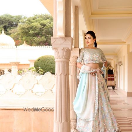 Light Blue Outfits Photo Offbeat bridal lehenga