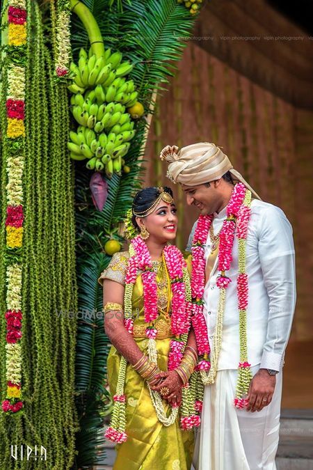 Photo of South Indian Wedding Decor with Garlands and Bananas