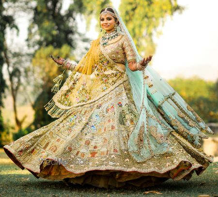 Photo of Twirling bridal lehnga shot